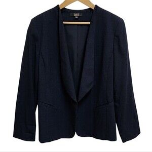 Alex Marie Blazer Women 14 Navy Blue Long Sleeve Lapel Hook Lined Preppy Career